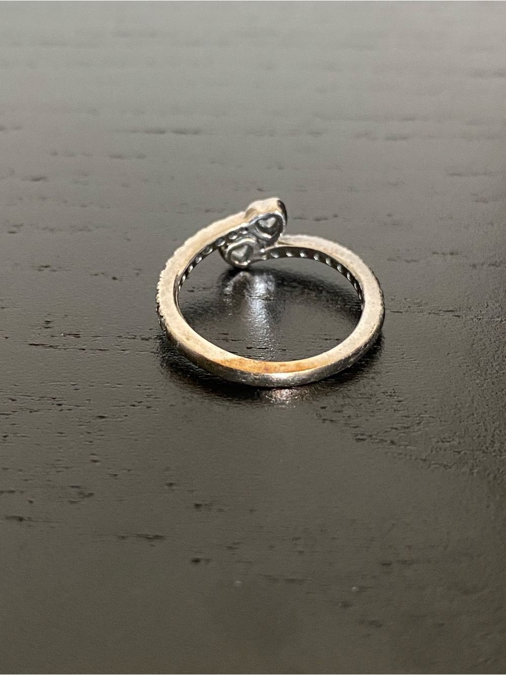 Pandora Sterling Silver Two Sparkling Hearts Ring - Picture 7 of 8